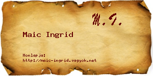 Maic Ingrid névjegykártya